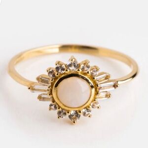 Local Eclectic 9K Solid Gold Opal Sunburst Ring – Size 8
